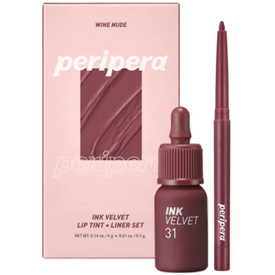 Peripera Ink Velvet + Lip Liner Set #02 Wine Nude