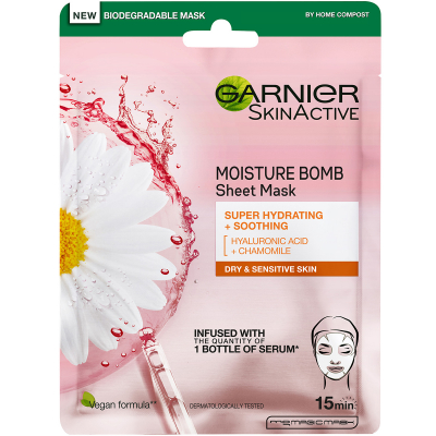 Garnier Skin Active Moisture Bomb Sheet Mask Super Hydrating + Soothing Mask (32 g)